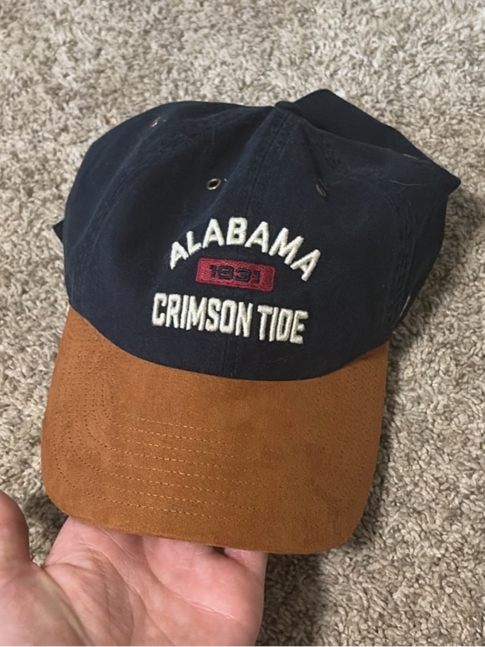 Alabama Crimson Tide Embroidered Navy & Brown Cap